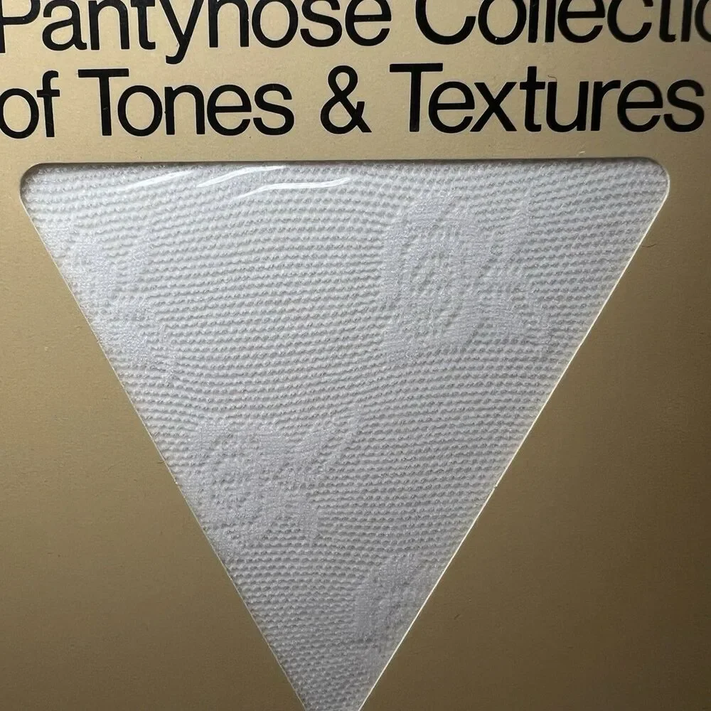VTG  Burlington Leg Looks Textured Pantyhose Rose & Bow Lace Summer Net Sz M